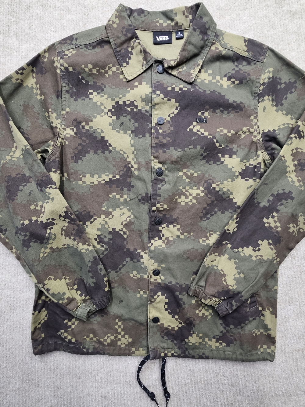 Vans Camo Button Front Shirt Jacket Men’s Small Green Military Streetwear